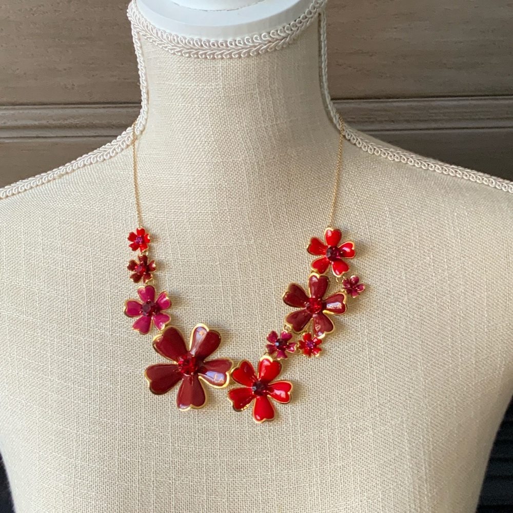 Kate Spade Red and Pink Floral Necklace